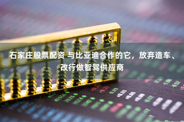 石家庄股票配资 与比亚迪合作的它，放弃造车、改行做智驾供应商